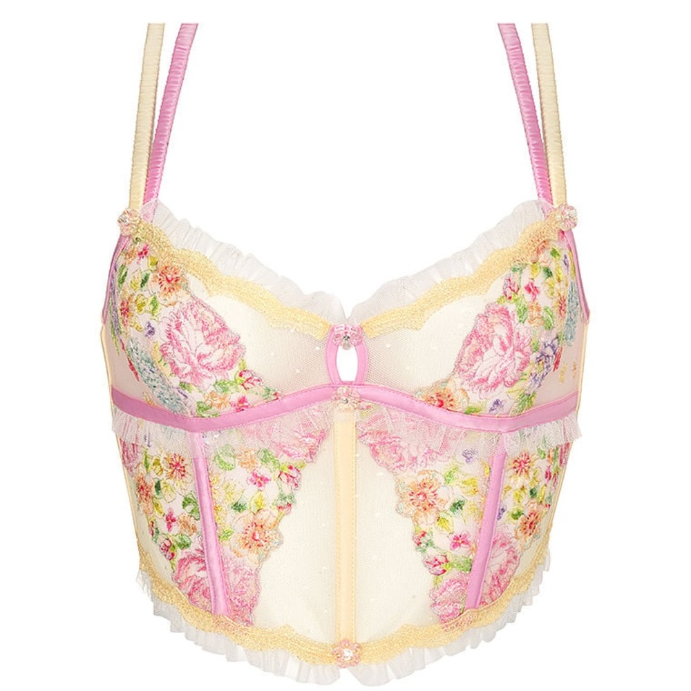 For Love and Lemons Yellow and Pink Bustier